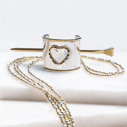 Cody - Horseshoe Heart Ponytail Cuff in Two Tone