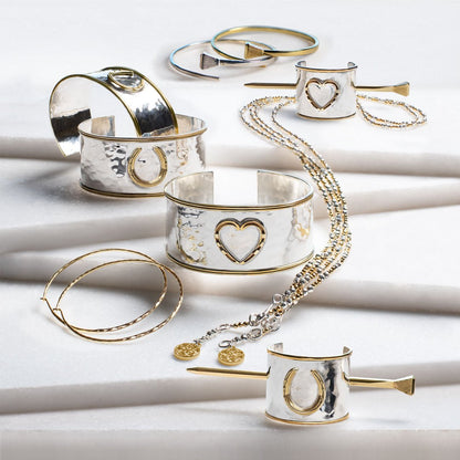 Cody - Horseshoe Heart Wrist Bracelet in Two Tone