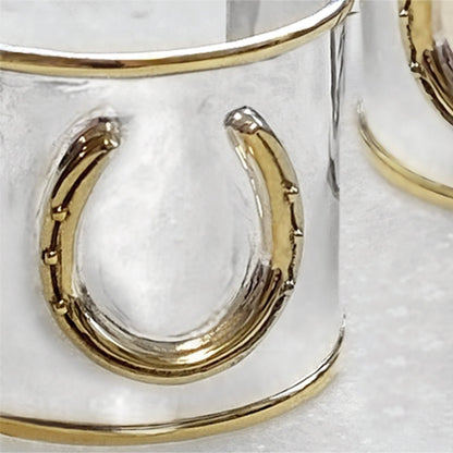 Cody - Horseshoe Wrist Cuff Bracelet in Two Tone