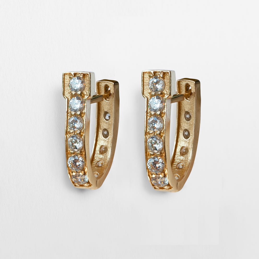 Urban Equestrian  Colton - Diamond Cut Horseshoe Coin Earring in Gold