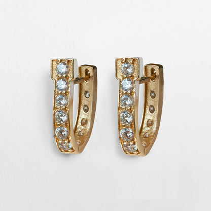 Urban Equestrian  Colton - Diamond Cut Horseshoe Coin Earring in Gold