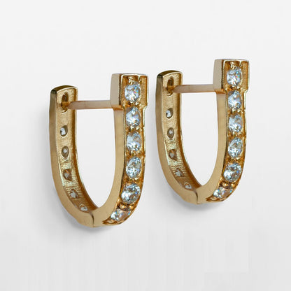 Urban Equestrian  Colton - Diamond Cut Horseshoe Coin Earring in Gold