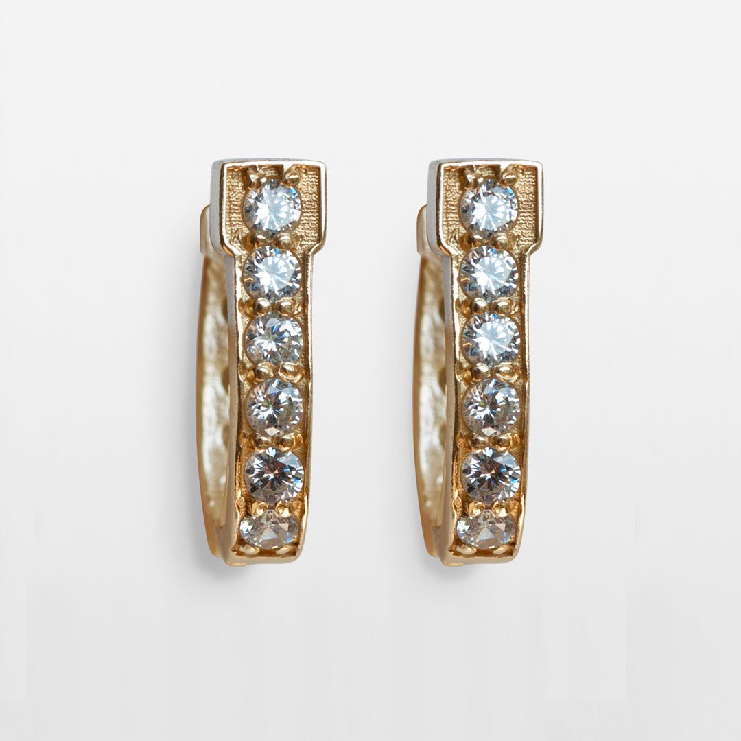 Urban Equestrian  Colton - Diamond Cut Horseshoe Coin Earring in Gold