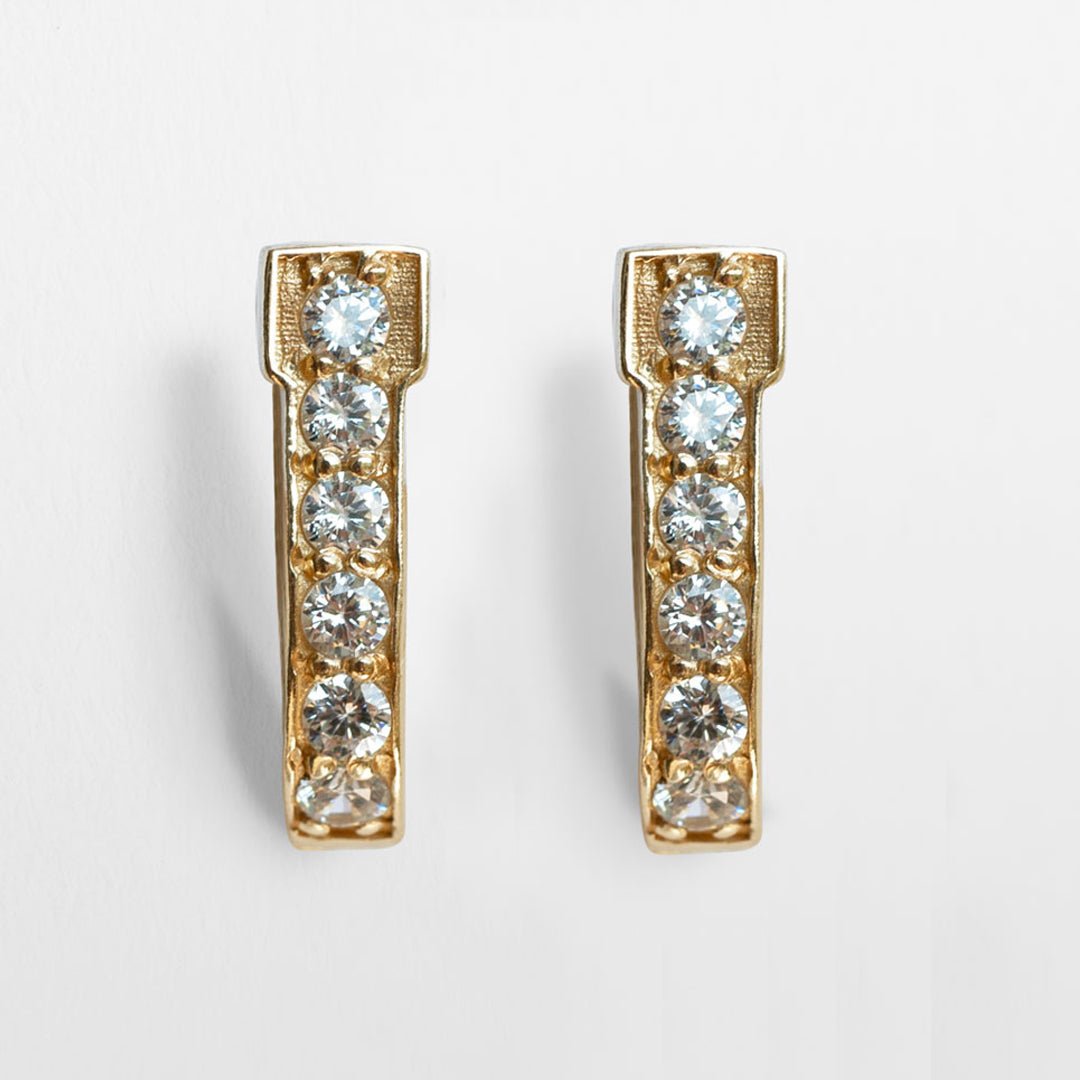 Urban Equestrian  Colton - Diamond Cut Horseshoe Coin Earring in Gold