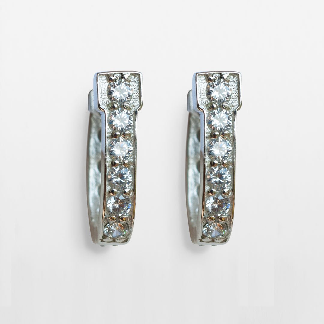 Urban Equestrian  Colton - Diamond Cut Horseshoe Coin Earring in Silver