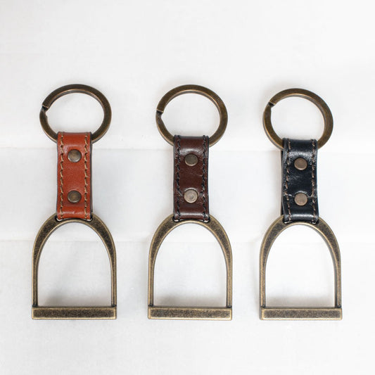 Urban Equestrian  Conroy - Horse Stirrup Keychain in Deep Brown