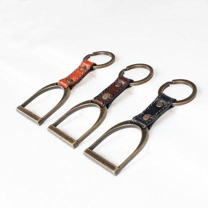 Urban Equestrian  Conroy - Horse Stirrup Keychain in Cognac