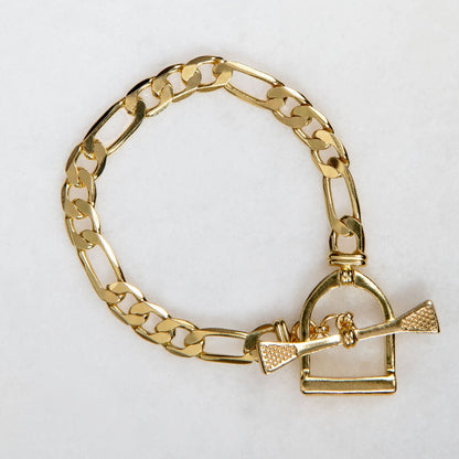 Urban Equestrian  Cortina - Cuban Chain Horse Stirrup Necklace in Gold