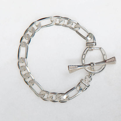 Urban Equestrian  Cortina - Cuban Chain Horseshoe Bracelet in Silver
