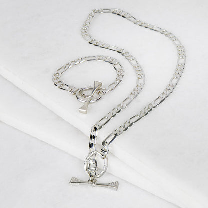 Urban Equestrian  Cortina - Cuban Chain Horseshoe Bracelet in Silver