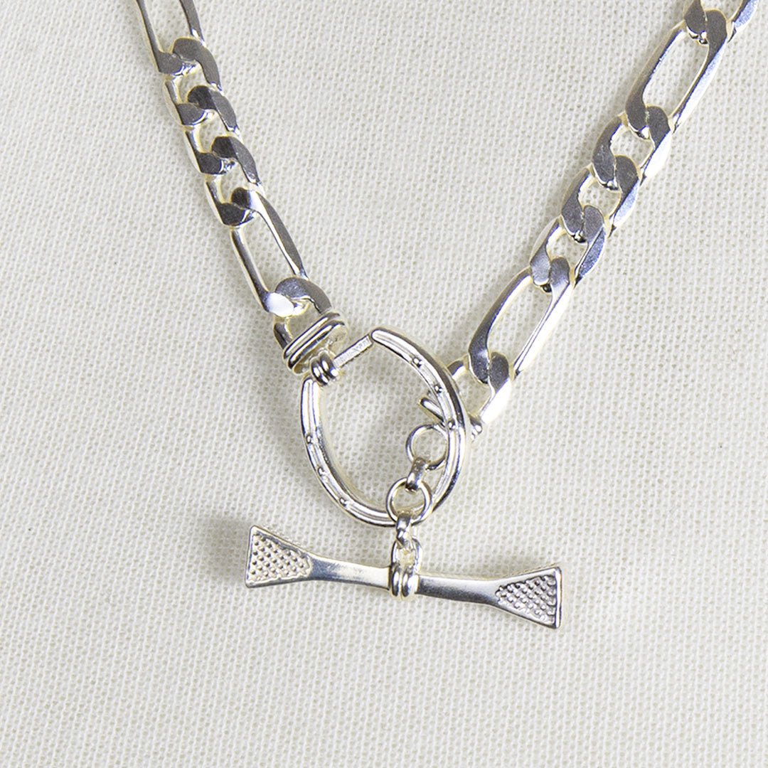Urban Equestrian  Cortina - Cuban Chain Horseshoe Bracelet in Silver