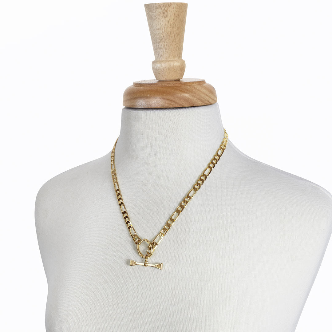 Urban Equestrian  Cortina - Cuban Chain Horseshoe Necklace in Gold