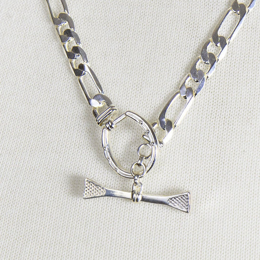 Urban Equestrian  Cortina - Cuban Chain Horseshoe Necklace in Silver