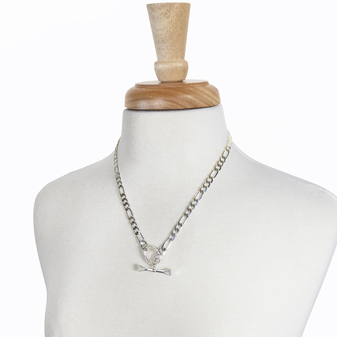 Urban Equestrian  Cortina - Cuban Chain Horseshoe Necklace in Silver