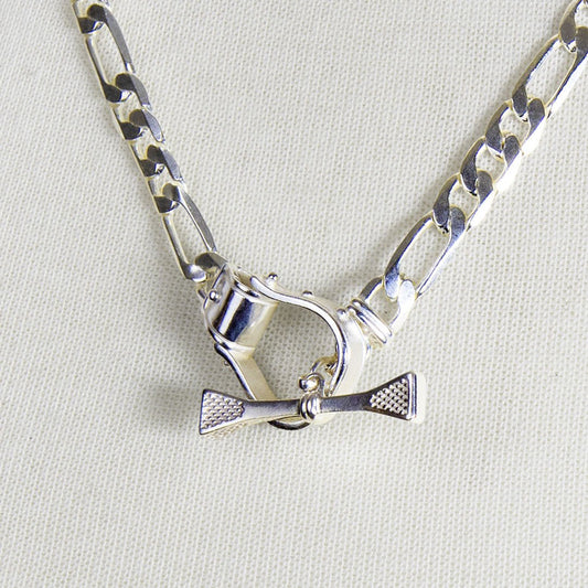 Urban Equestrian  Cortina - Cuban Chain Western Necklace in Silver