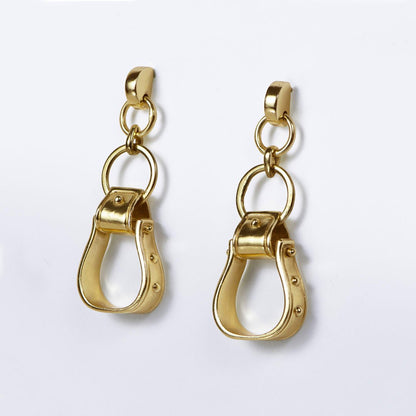 Urban Equestrian  Cortina - Cuban Chain Western Stirrup Bracelet in Gold