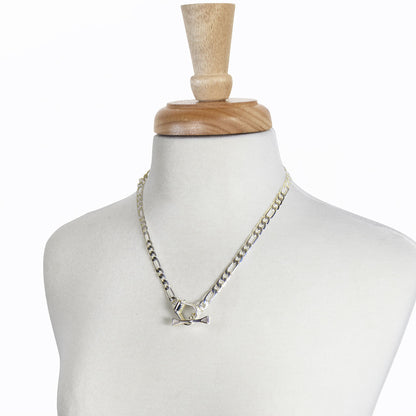 Urban Equestrian  Cortina - Cuban Chain Western Stirrup Bracelet in Silver