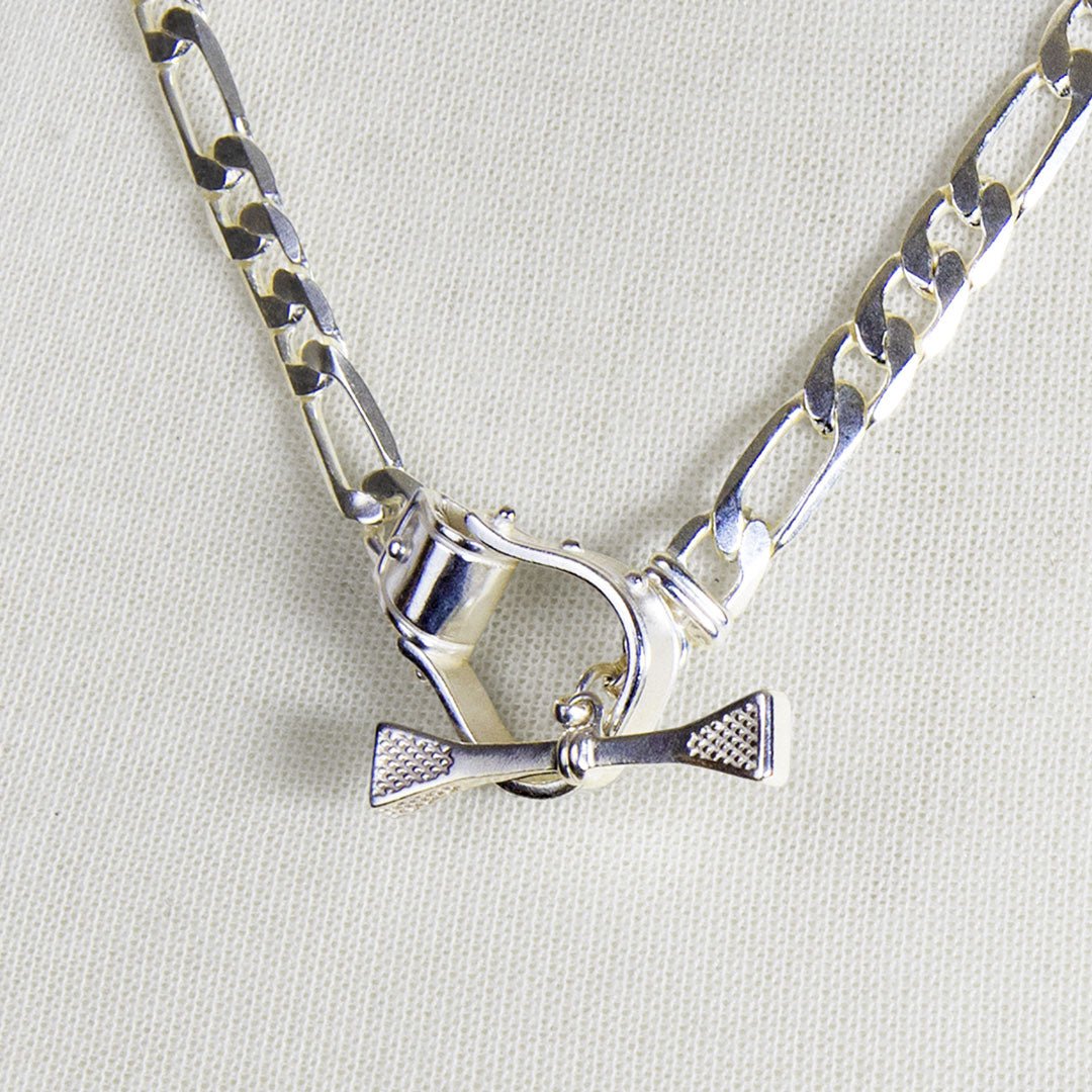 Urban Equestrian  Cortina - Cuban Chain Western Stirrup Bracelet in Silver