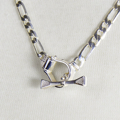 Urban Equestrian  Cortina - Cuban Chain Western Stirrup Bracelet in Silver