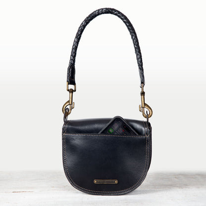 Urban Equestrian  Coronado- Horse Bit Lock Luxury Leather Crossbody Handbag in Black