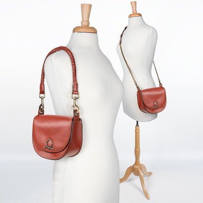 Urban Equestrian  Coronado- Horse Bit Lock Luxury Leather Crossbody Handbag in Cognac