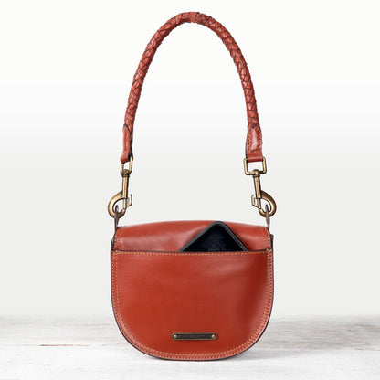 Urban Equestrian  Coronado- Horse Bit Lock Luxury Leather Crossbody Handbag in Cognac