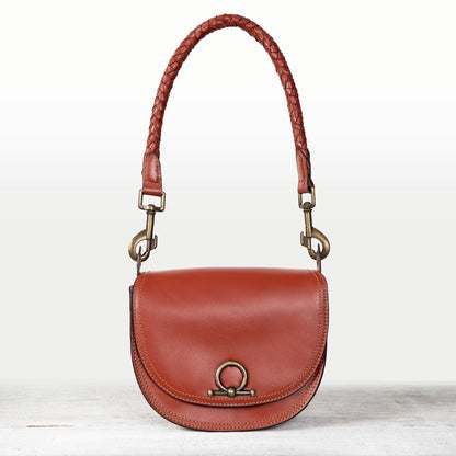 Urban Equestrian  Coronado- Horse Bit Lock Luxury Leather Crossbody Handbag in Cognac