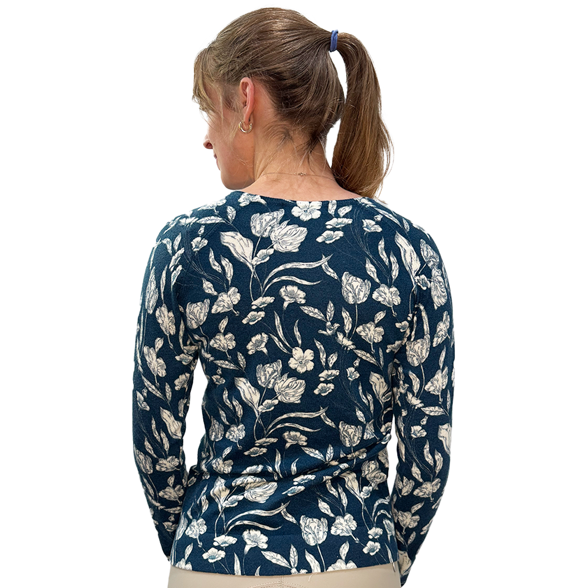Kastel Sailor Blue French Tulip Crewneck Sweater