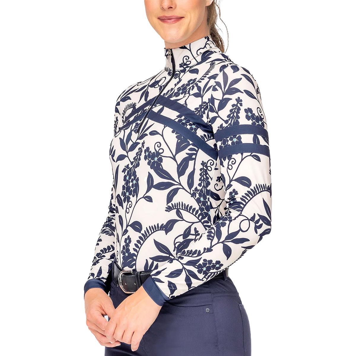 Kastel Long Sleeve Gardenia Climbing Vine 1/4 Zip Sun Shirt
