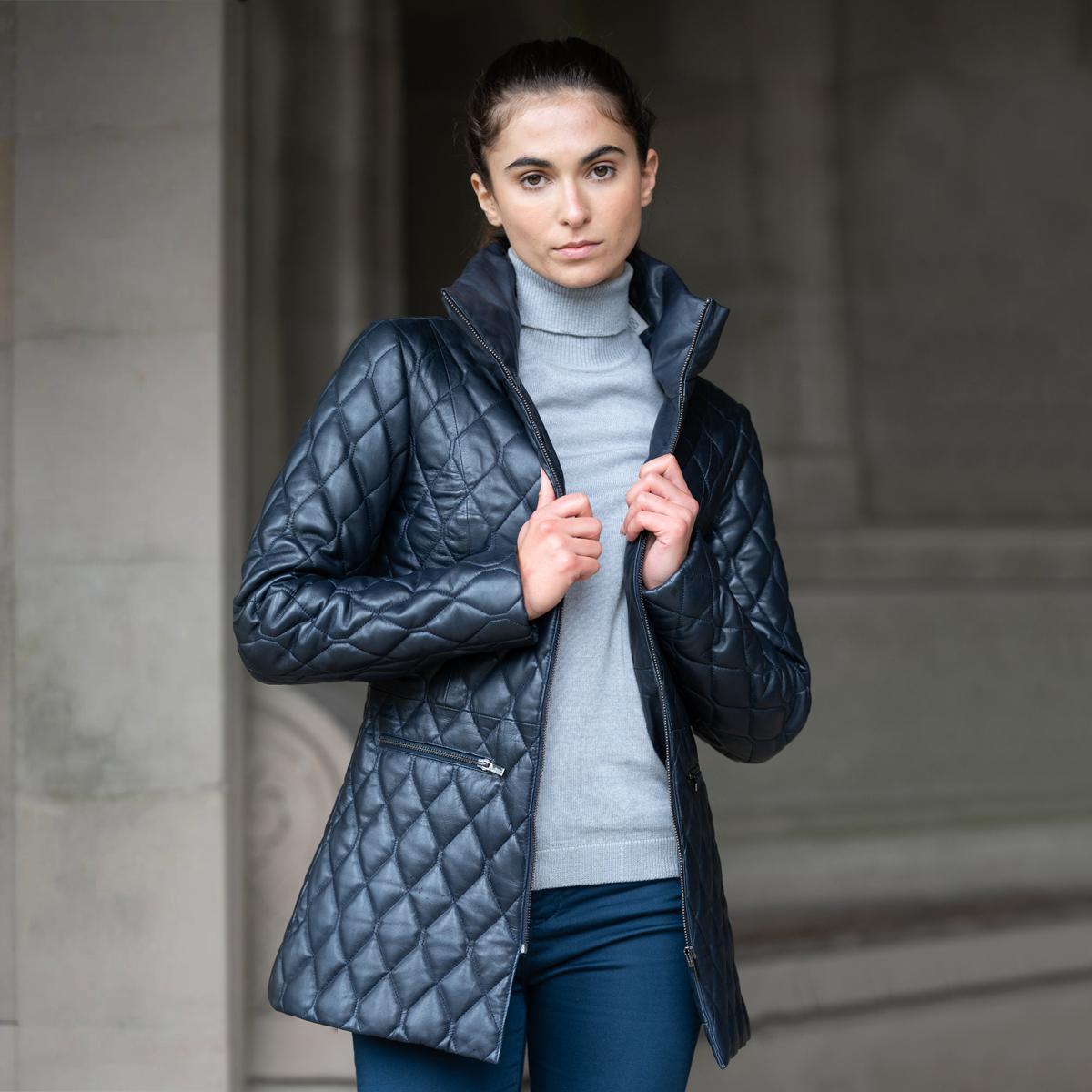 Welligogs Women's Manhattan Leather Quilted Jacket