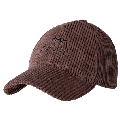 Image 1: Equiline EQFALT Corduroy Ball Cap in brown - front view