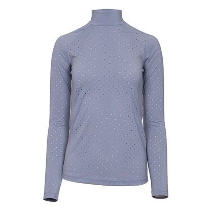 Dapplebay Women's Aircut Mock Neck Long Sleeve Top