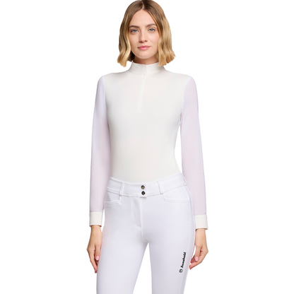 Samshield Women's Anouchka Long Sleeve Show Shirt, white, front view