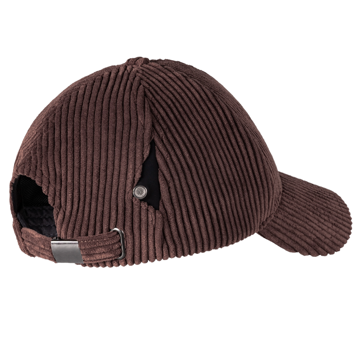 Image 2: Equiline EQFALT Corduroy Ball Cap in brown - side view