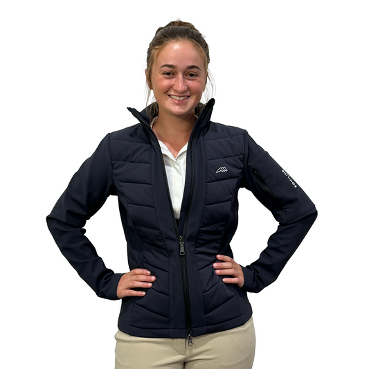 Equiline Women's ENTREC Softshell Jacket-Navy-Front View