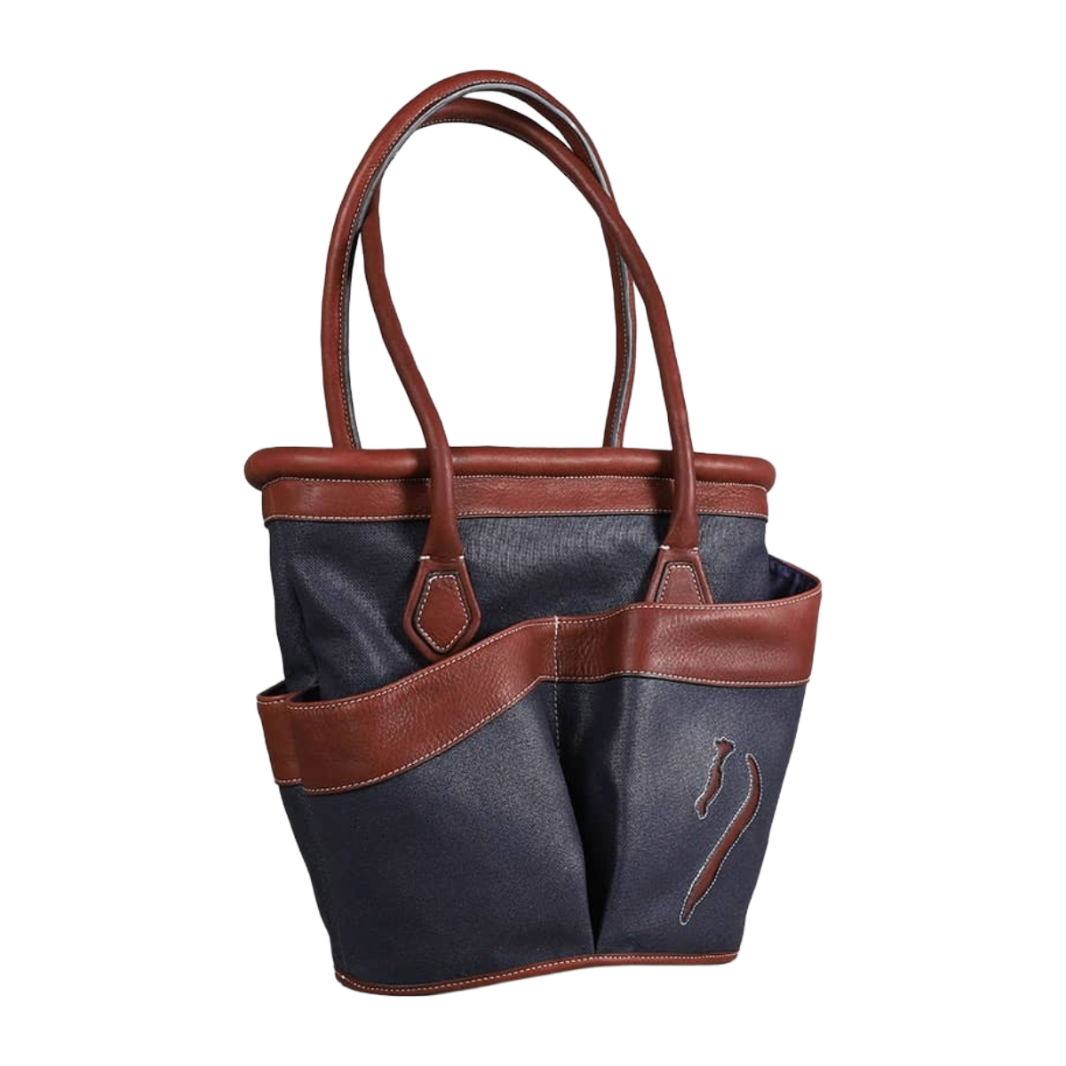 Antares Oliva Grooming Bag - Chestnut/Navy - Front View