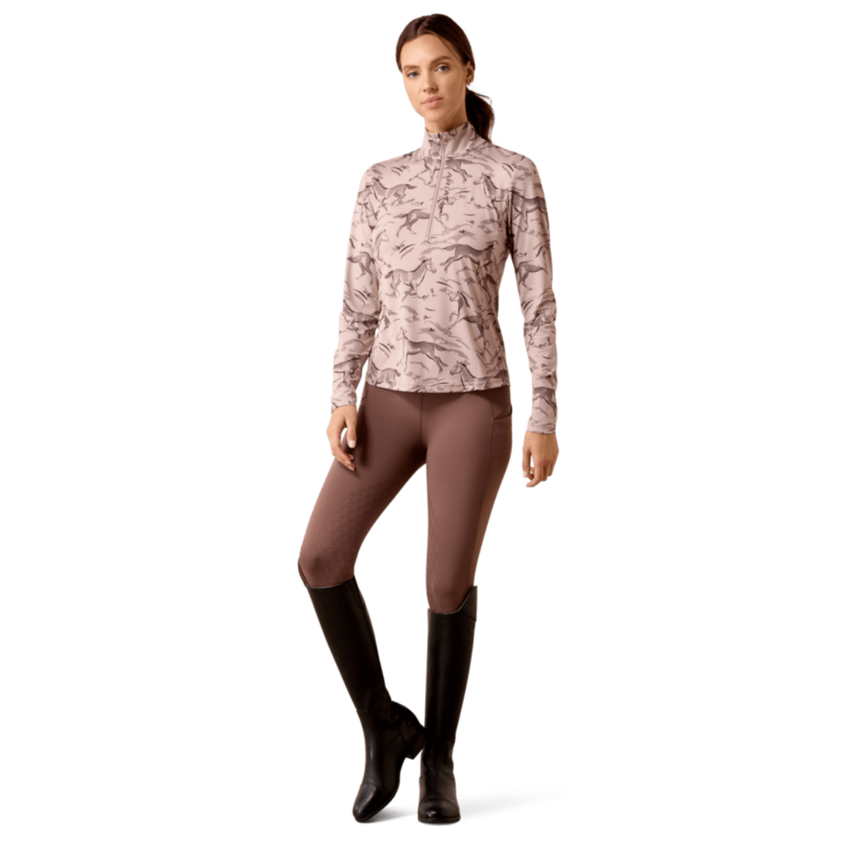 Ariat Women's Lunaveil 1/2 Zip Baselayer  - Spinx Meadow Frolic- full view