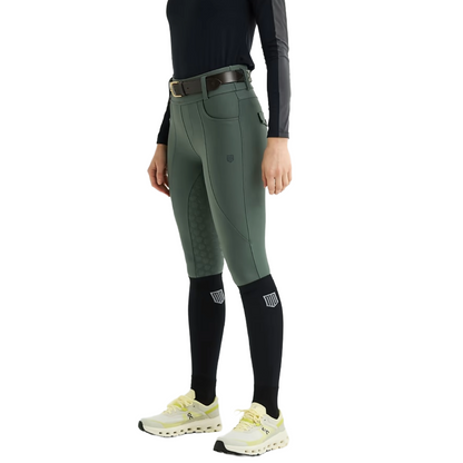 Maya Delorez Women's Half Seat Compression Breeches-Moss Green-Side View