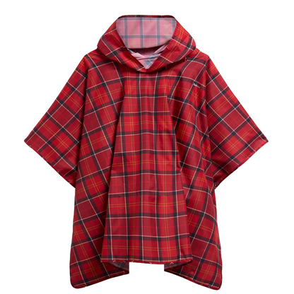 Barbour Tartan Showerproof Poncho, Cardinal Tartan, Front View