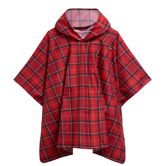 Barbour Tartan Showerproof Poncho, Cardinal Tartan, Front View