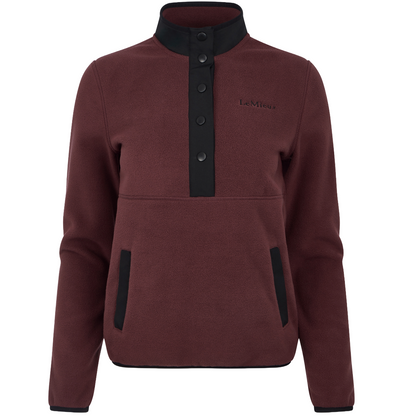 LeMieux Women's Piper Popper Fleece Pullover-Bramble-Front View