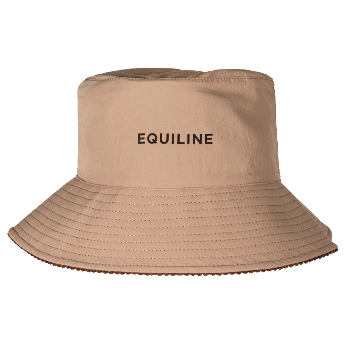 Equiline EQREV Reversible Corduroy Bucket Hat in brown - reversible construction detail
