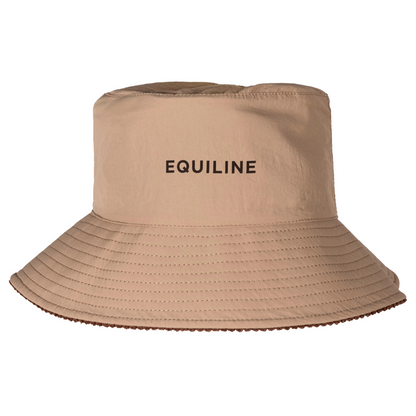 Equiline EQREV Reversible Corduroy Bucket Hat in brown - reversible construction detail