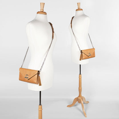 Urban Equestrian  Del Mar - Horse Bit Crossbody Luxury Leather Handbag in Caramel