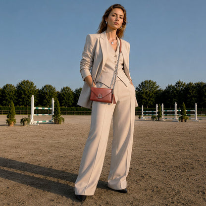 Urban Equestrian  Del Mar - Horse Bit Crossbody Luxury Leather Handbag in Cognac