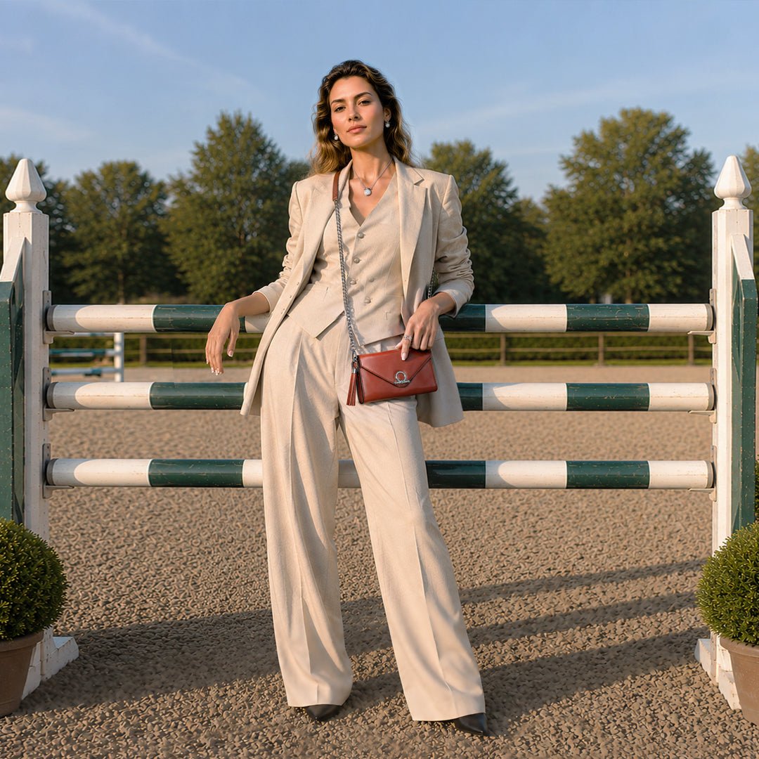 Urban Equestrian  Del Mar - Horse Bit Crossbody Luxury Leather Handbag in Cognac