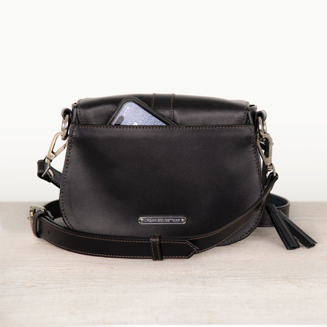 Urban Equestrian  Del Rey - Equestrian Horse Bit Crossbody Luxury Leather Handbag in Black