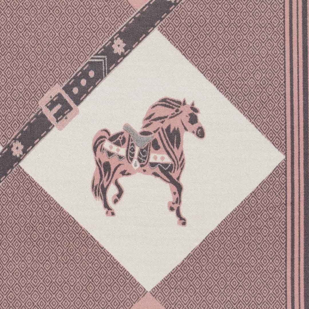 Urban Equestrian  Della -  Blush Pink Equestrian Motif Luxe Shawl