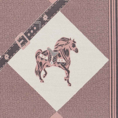 Urban Equestrian  Della -  Blush Pink Equestrian Motif Luxe Shawl