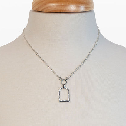 Urban Equestrian  Denby- Equestrian Riding Stirrup Necklace in Silver